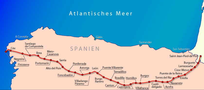 Karte Camino Frances